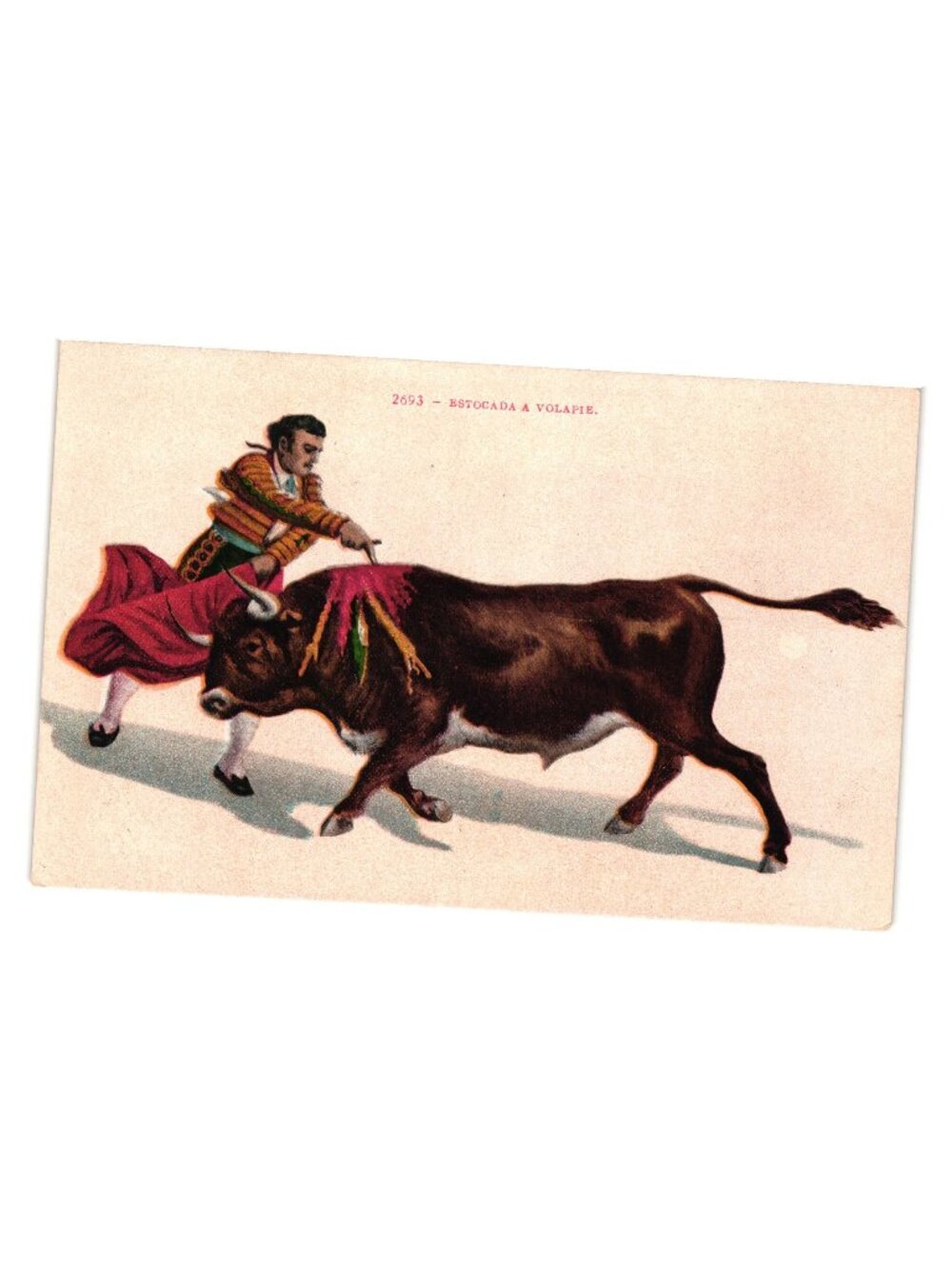 Vintage Postcard Bullfighting Estocada A Volapie Edward H Mitchell San Francisco